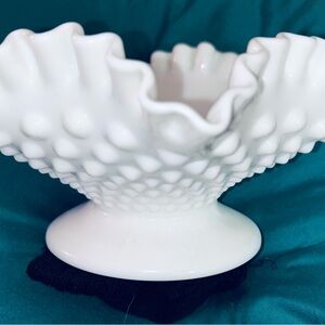 White Hobnail Milk Glass Vase